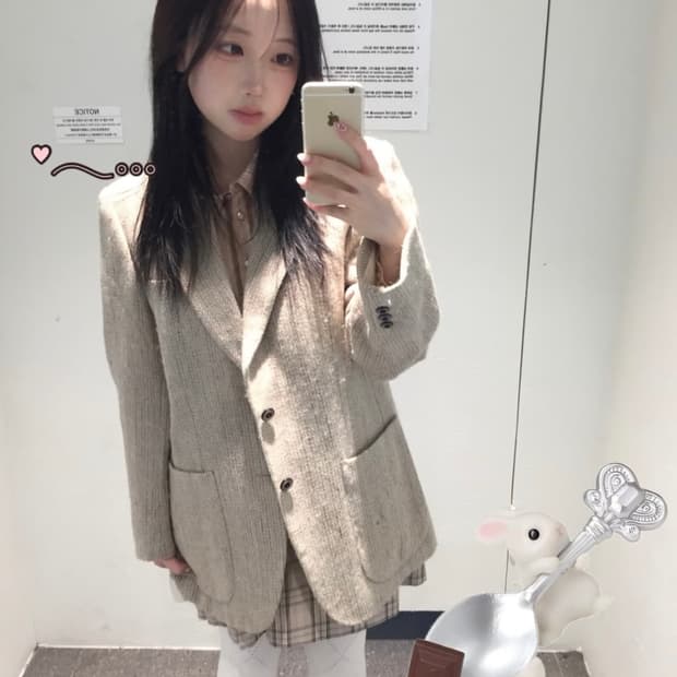 스윙잉서울 밀키코일 빈티지 라떼 프레피 코디 세트