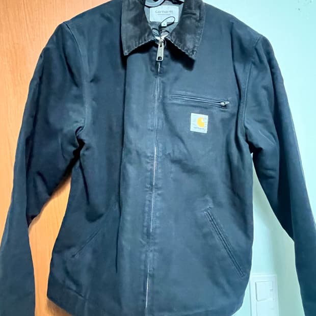칼하트 wip 디트로이트 자켓 블랙 헤비 스톤 워시 M