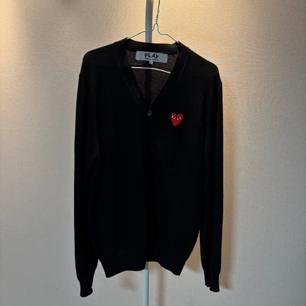 꼼데가르송 가디건 블랙 L 100