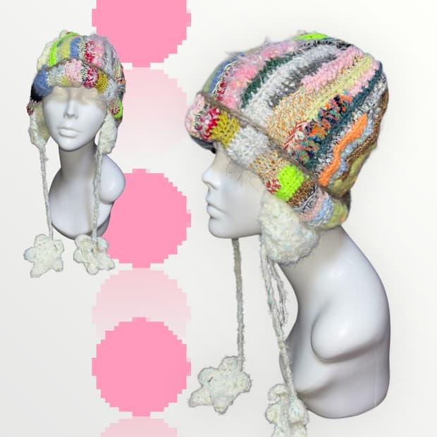 Handmade colorful boro earhat