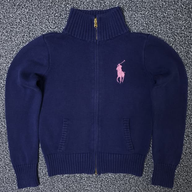 [무료배송][150]폴로 키즈 하이넥 니트 집업