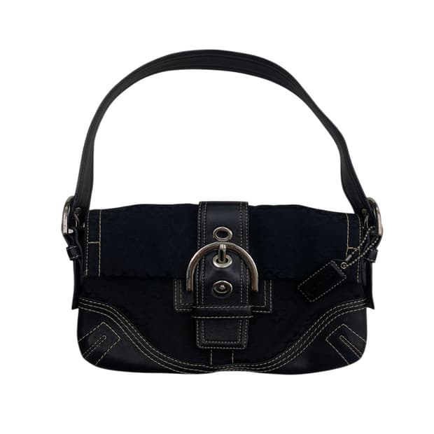 코치 y2k 블랙 바게트백