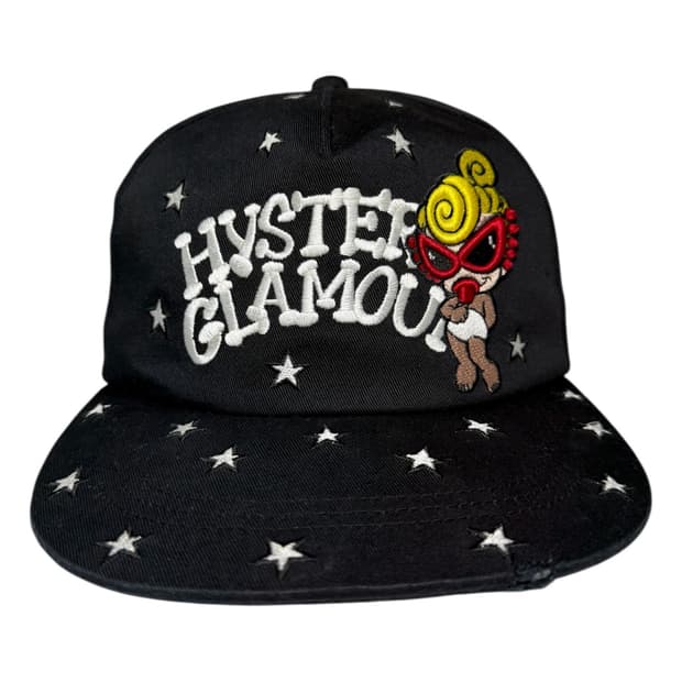 히스테릭 글래머 아카이브 무수한 별과 자수 캐릭터 패치 볼캡 모자