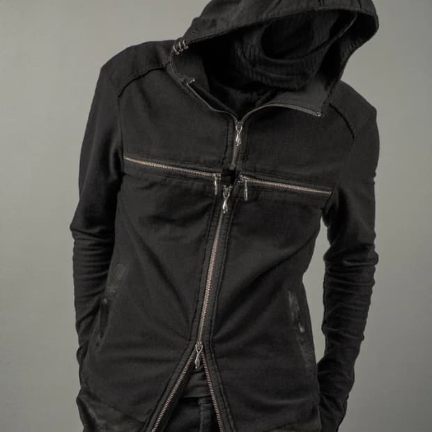 Terry Hoodie Long Black 