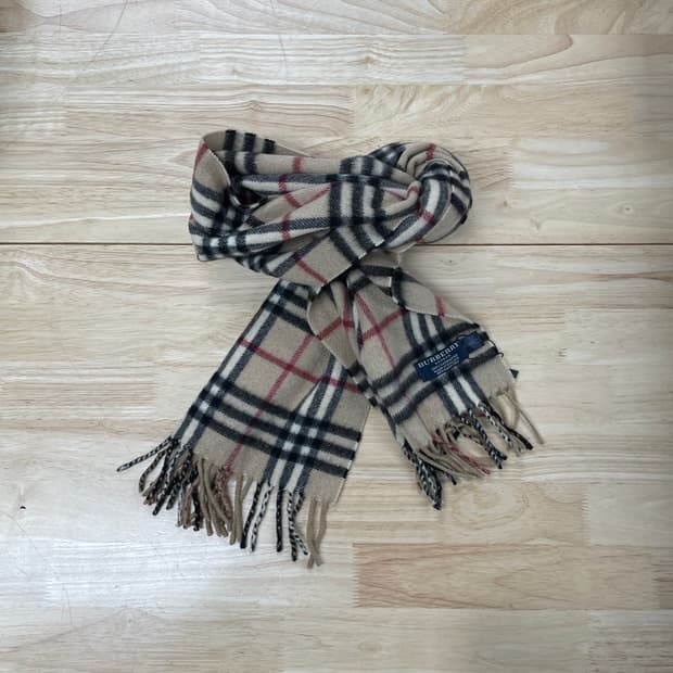 버버리 정품 캐시미어 램스울 머플러 베이지