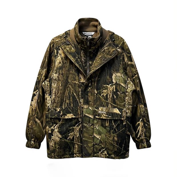 컬럼비아 리얼트리 후드 필드 자켓 기모안감 밑단 스트링 디테일 카키