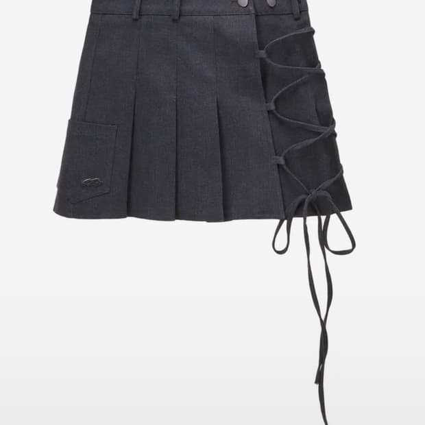 허그유어스킨 데님 랩 스커트