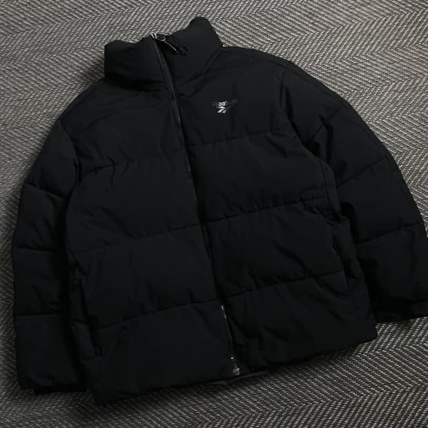 리복 박시핏 다운 푸퍼 패딩 블랙y 4300