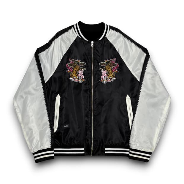 Vintage 빅사이즈 호랑이 자수 리버시블 스카잔 점퍼