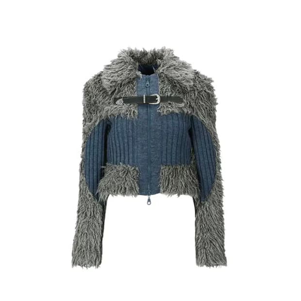 새상품 앤더슨벨 올가 헤어리 니트 자켓 집업