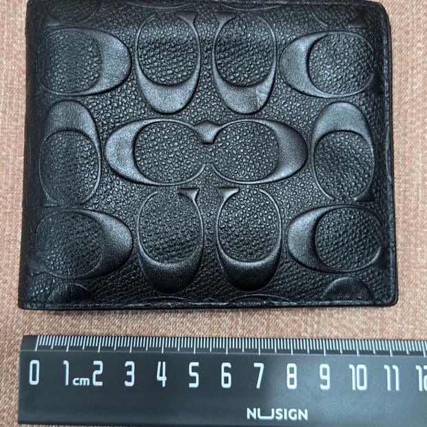 코치  정품  남성 반지갑 블랙레더