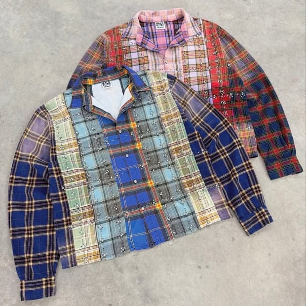 Vale 플란넬 셔츠 블루