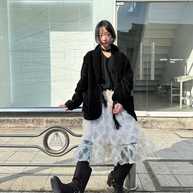 호쿠스포쿠스 폴카 도트 프릴 스커트