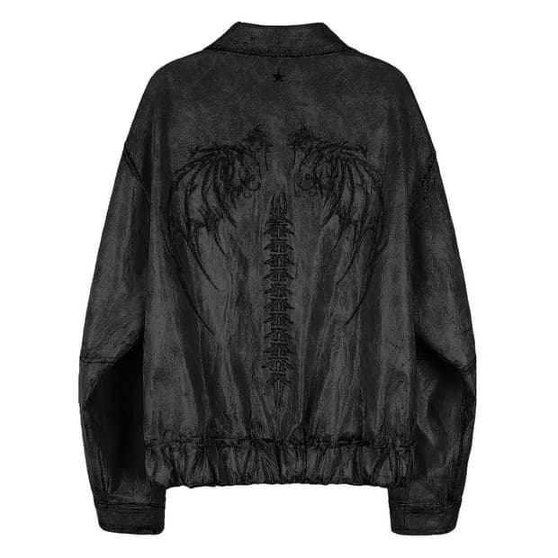 Bonnae 본네 embroidered leather jacket