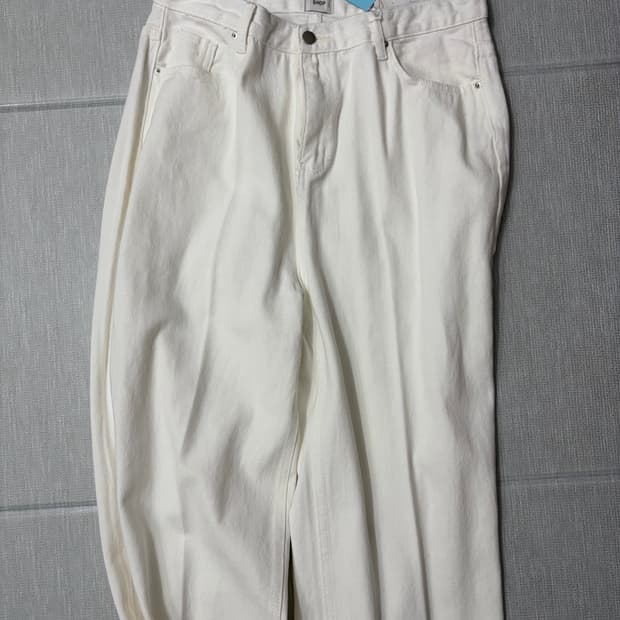 [새상품] 남성 와이드 데님 팬츠 아이보리(화이트)