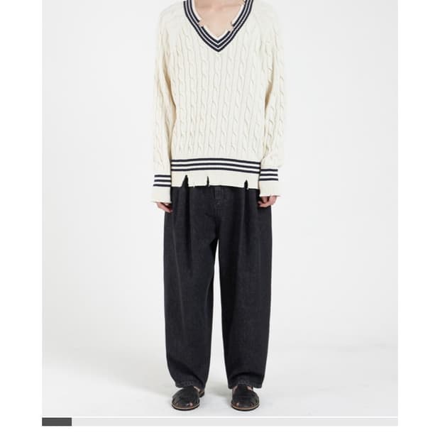 유스 투턱 레이어드 데님팬트