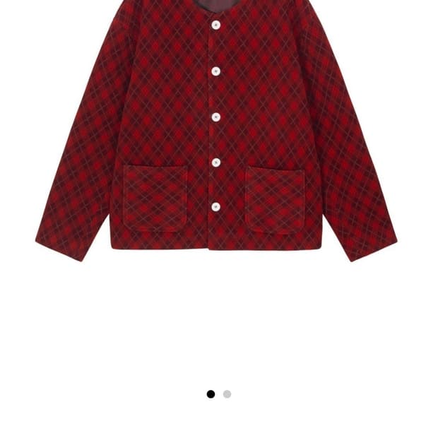 호노 가디건 레드 아가일