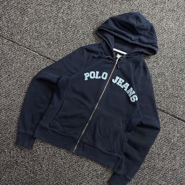 폴로 랄프로렌 아치로고 올드스쿨 네이비 후드 집업 2048