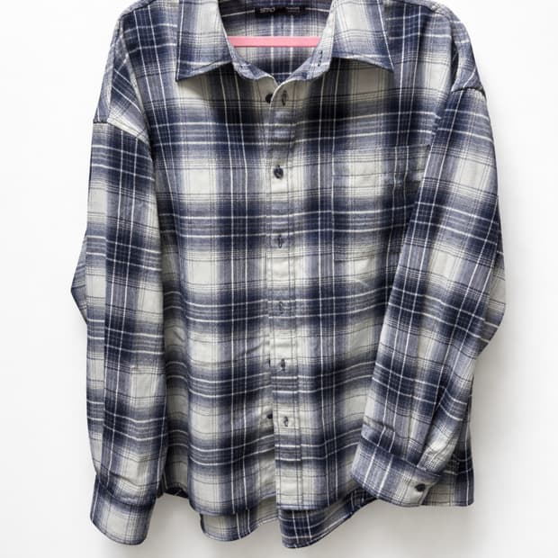 스파오 오버핏 플란넬셔츠 M