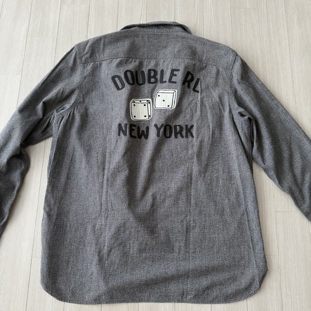 명작 rrl 더블알엘 주사위 로고 트윌 워크 셔츠 xl 