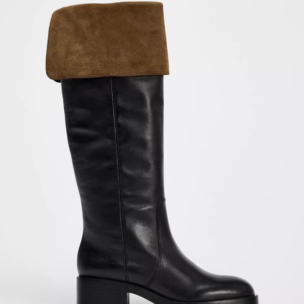 자라 스웨이드 하이 레더 부츠 (사이즈 235)