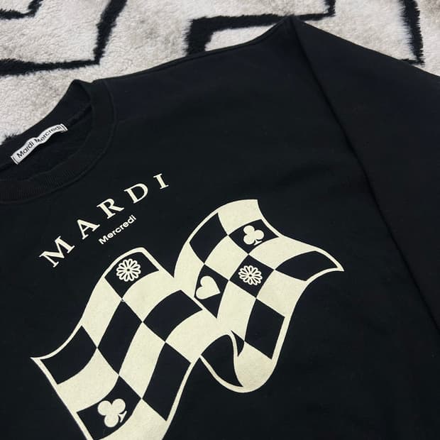 [Free]마르디메크르디 체커보드 맨투맨/블랙