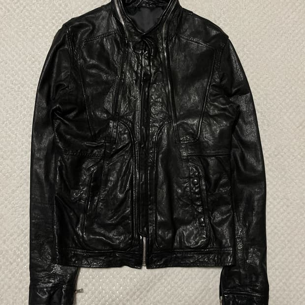 광희시장 웨스턴 무드 램스킨 양가죽 절개 레더 자켓