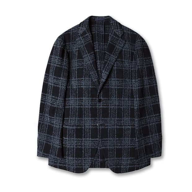 링자켓 [Ring Jacket] 네이비 울 알파카 헤어리 소프트 자켓