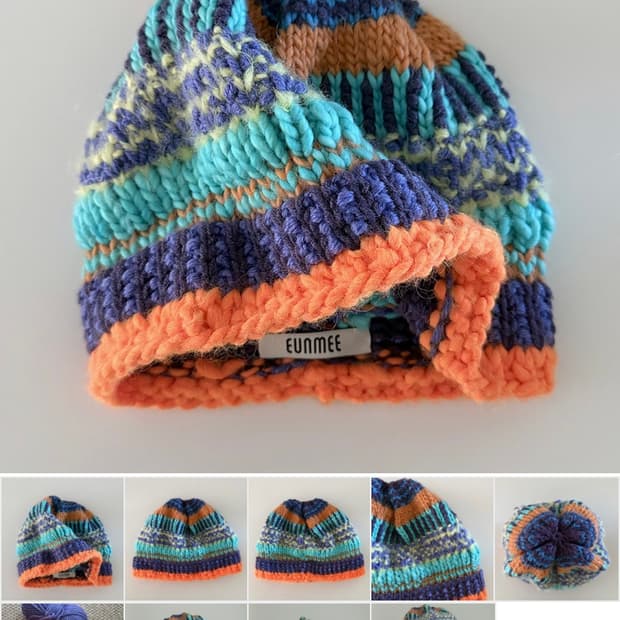 무아 은미 EUNMEE 핸드메이드 니트 모자 hat 새상품