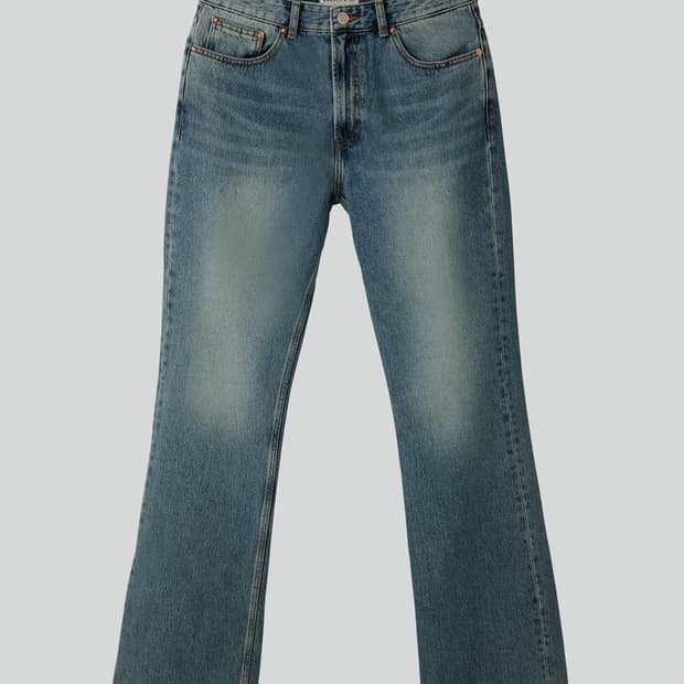 렉토 25FW 플레어 데님진 블루