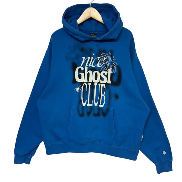 나이스고스트클럽 스프레이 로고 후드티