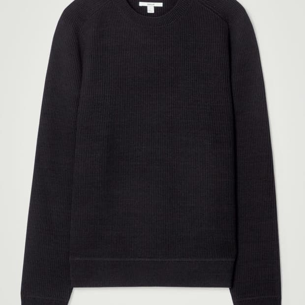 COS 리브드 메리노 울 와플 스웨터 니트