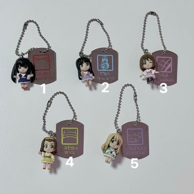 고전) 케이온 피규어 키링 스트랩 일본 애니 굿즈 특전 팬시