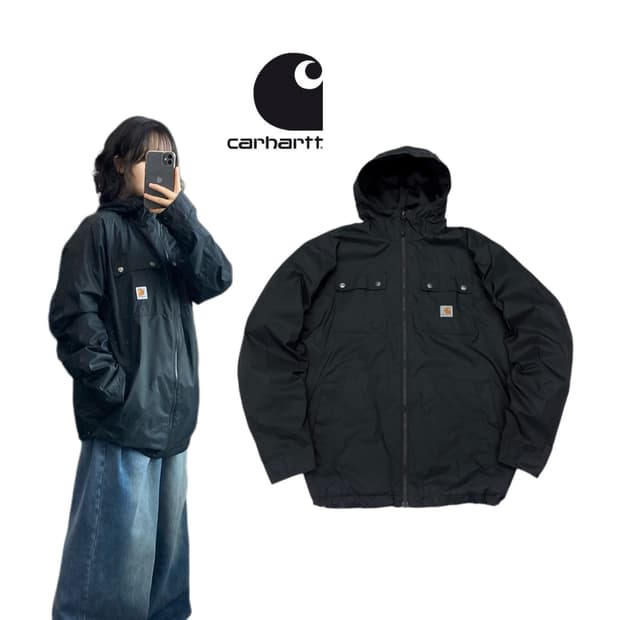 칼하트 투포켓 락포드 바람막이 자켓 블랙