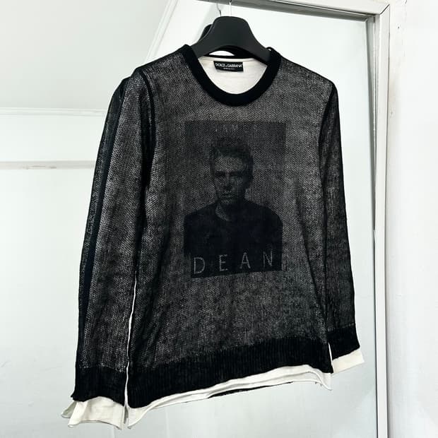 돌체앤가바나 아카이브 제임스딘 레이어드 시스루 실크 롱슬리브