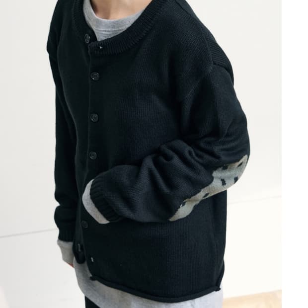 이스트서비스샵 엘보우 도트 니트 가디건