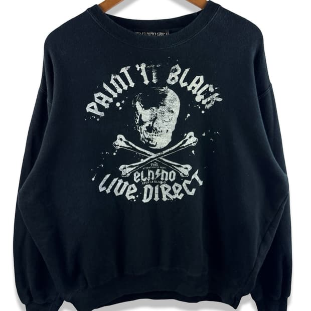 JPN 펑크 스컬 프린팅 스웻셔츠2892