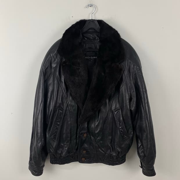 입생로랑 YSL 퍼카라 양가죽 레더자켓 M