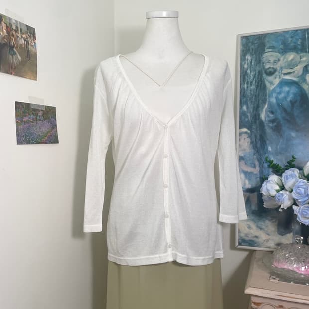 white shirring glitter summer cardigan&s