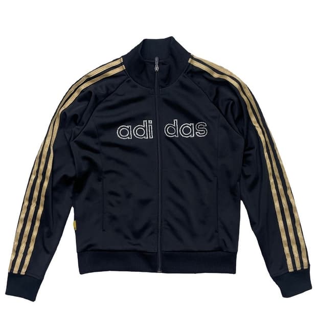 ADIDAS 큐빅 빅로고 검금 트랙탑 져지 블랙 85