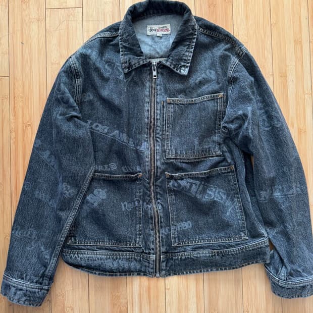 스투시 월드와이드 집 워크 자켓 블랙