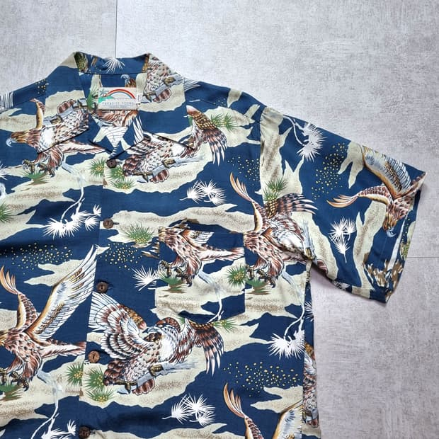 80s Paradise Found Hawaiian Shirt L sz