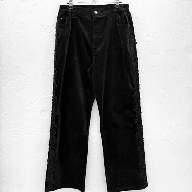 쿠니오 컬렉션 사이드 풋 벨벳 팬츠