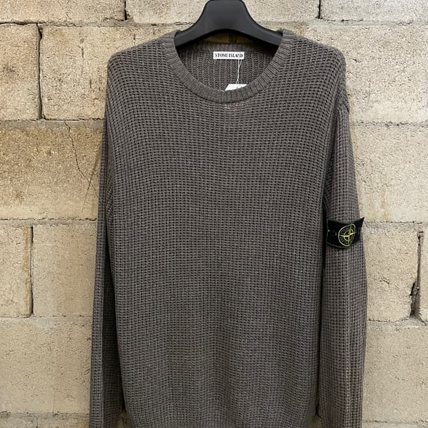 스톤 아일랜드 그린 엣지 와펜 니트 