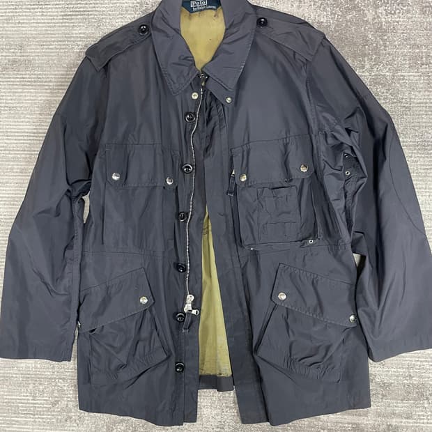 90s Polo RL 홀겹 야상 LAMPO지퍼