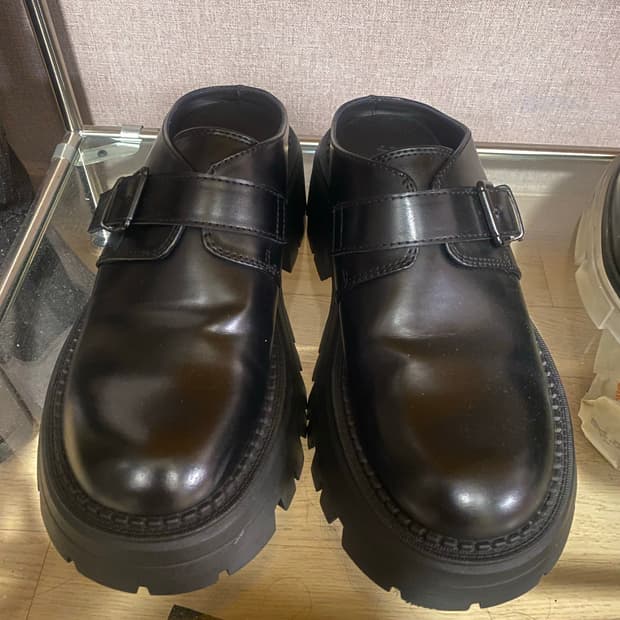 자라 남성 버클 레더 로퍼 구두 클로그 블로퍼 6cm 270
