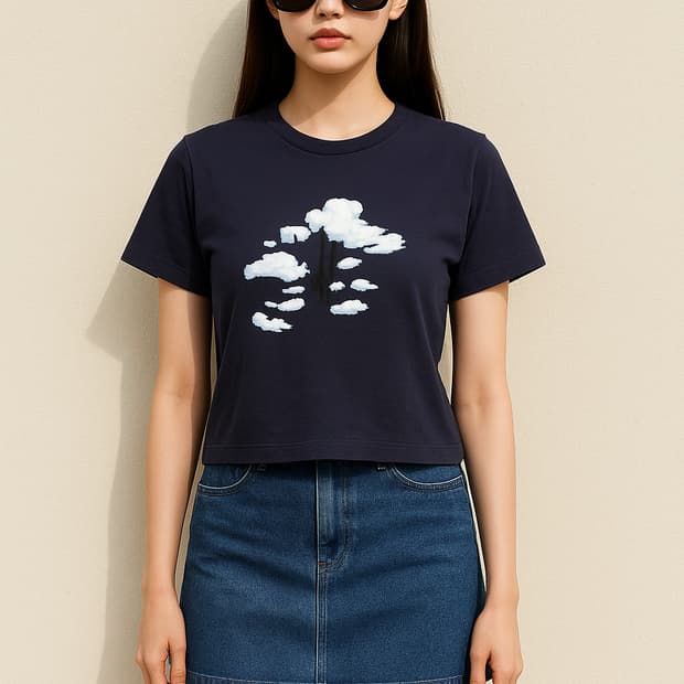 칼라거펠트. 여자 프린트 코튼 티셔츠_55