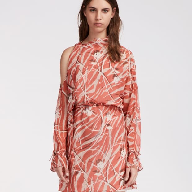 올세인츠 닐라 카즈노 드레스(한쪽 오프숄더)