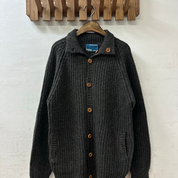 일본빈티지 PLEVO 울100% 니트 스웨터 가디건 