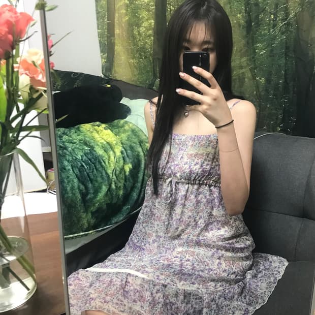 백예린깔 라벤더 플라워 원피스